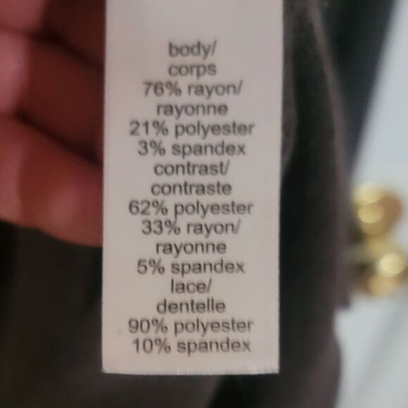 Maurices Gray and Black Lace Top Size L - Picture 4 of 4